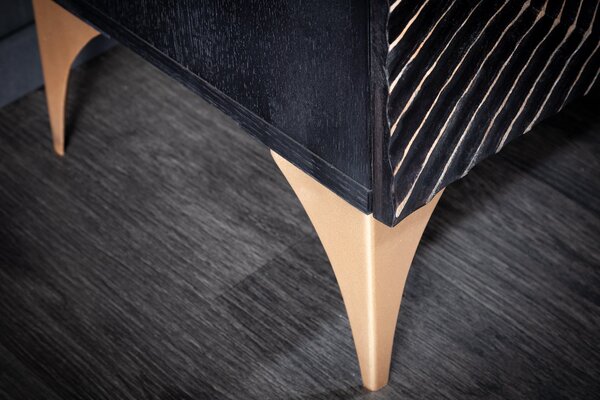 Highboard GOLDEN SUNSET 120cm 3D mangófa ​​fekete arany