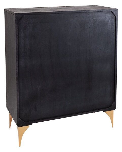 Highboard GOLDEN SUNSET 120cm 3D mangófa ​​fekete arany