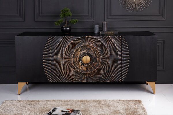 Tálaló GOLDEN SUNSET 180cm 3D mangó fekete