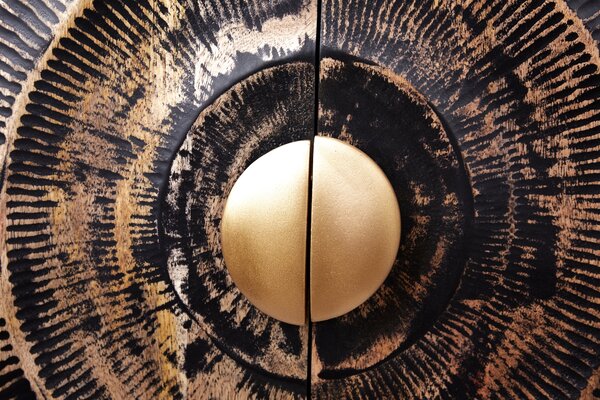Tálaló GOLDEN SUNSET 180cm 3D mangó fekete