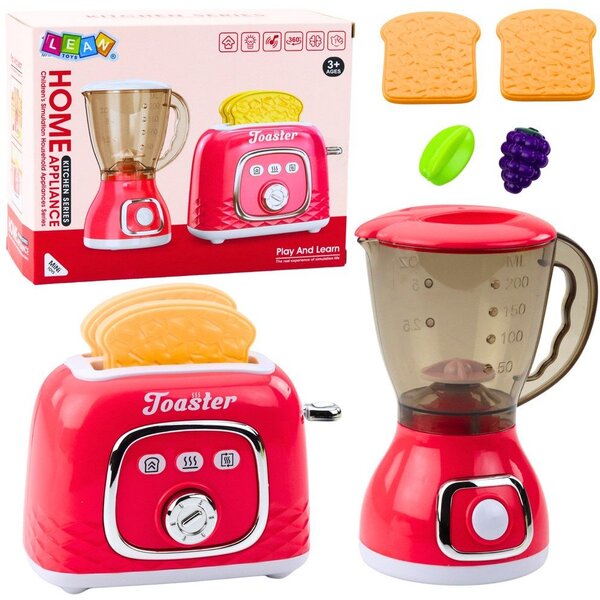 Konyhai Készülék Készlet Kenyérpirító Blender Fények Hangok Rózsaszín