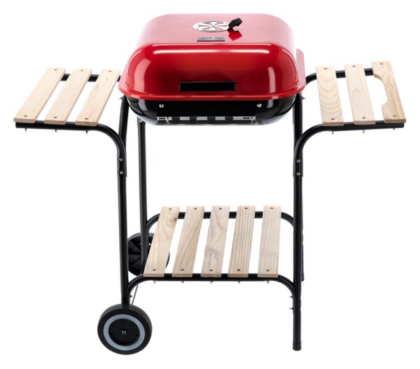 Faszéngrill fedővel és polcokkal 96 x 45 x 75 cm