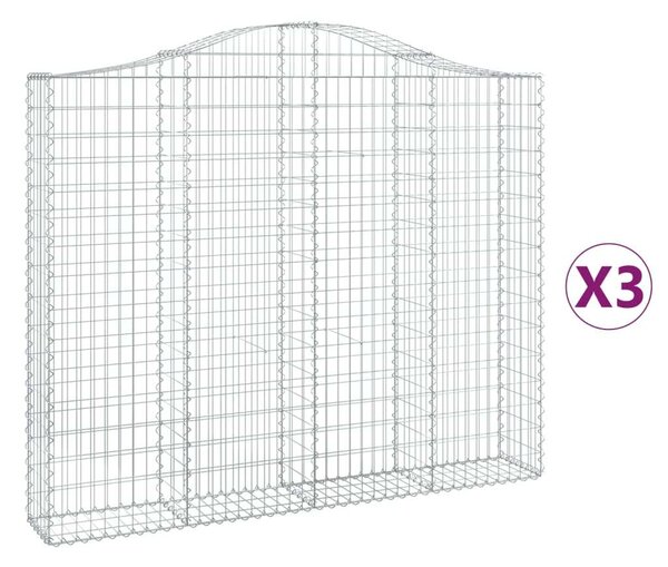 Gabion Kosár - Íves - 3 db - 200x30x160/180cm