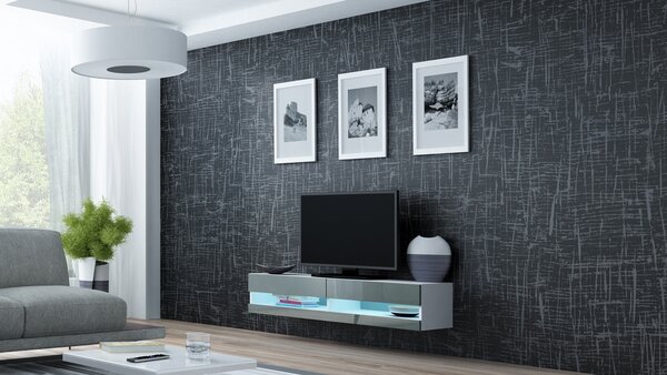 BUTORLINE TV szekrény 140 GOVI NEW GREY A VG12 fehér / szürke fényes
