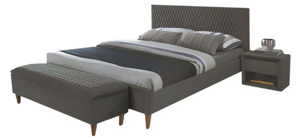 AZURRO VELVET kárpitozott ágy + matrac COMFORT, 180x200, bluvel 14/tölgy