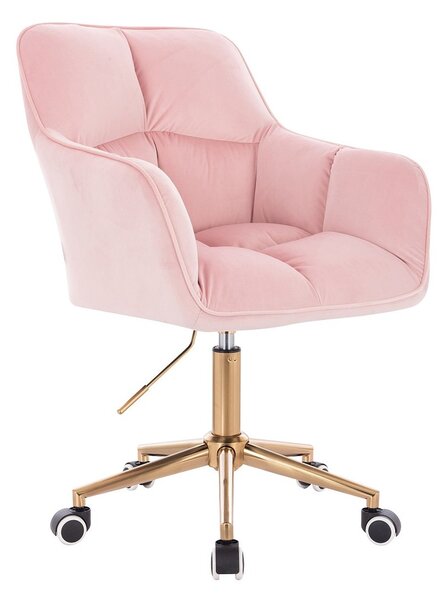 HR550K Rózsaszín modern velúr szék arany lábbal