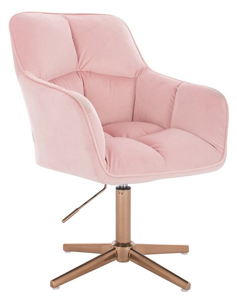 HR550CROSS Rózsaszín modern velúr szék arany lábbal