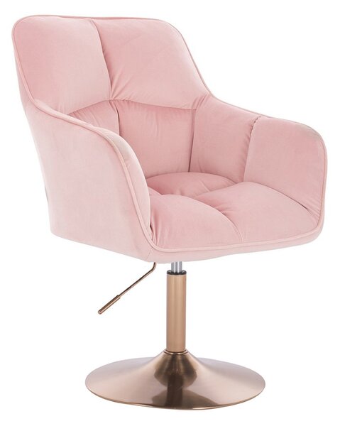 HR550N Rózsaszín modern velúr szék arany lábbal