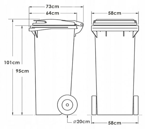 Hulladéktároló 240L sárga