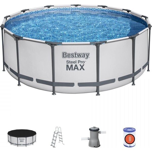 Bestway Steel Pro 5618W kerti medence Fémvázas medence Kerek Fehér