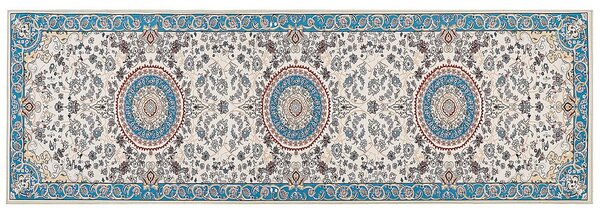 Bézs és kék szőnyeg 80 x 240 cm GORDES