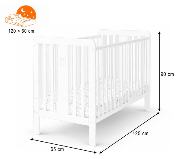 FOXY COT gyerekágy 60x120 - fehér