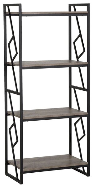 Négyszintes könyvespolc FORRES 143 cm Barna/fekete