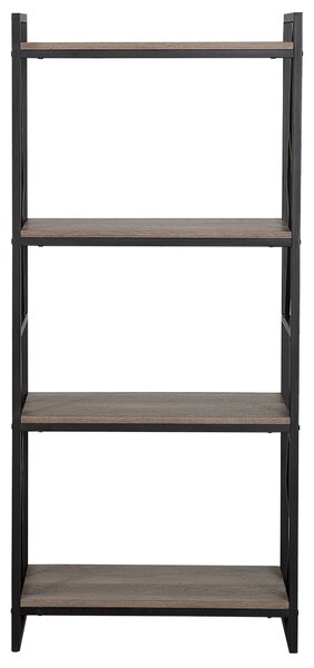 Négyszintes könyvespolc FORRES 143 cm Barna/fekete