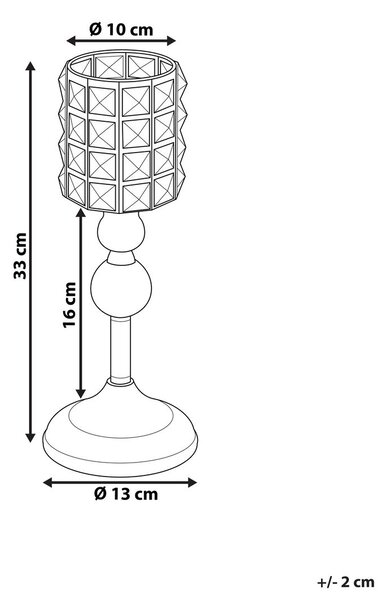 Gyertyatartó AVORD Üveg 33 cm Ezüst