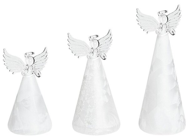 Fehér Angyalkák Háromdarabos Szettben LED Világítással KITTILA