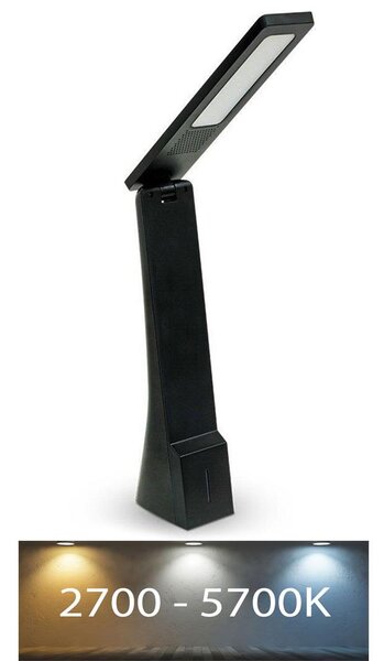 V-Tac LED Dimmelhető asztali lámpa USB LED/4W/5V 3000K/4000K/5000K fekete VT0580