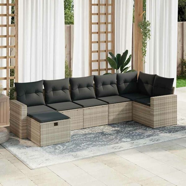 VidaXL Polyrattan Kerti Ülőgarnitúra - 7 részes