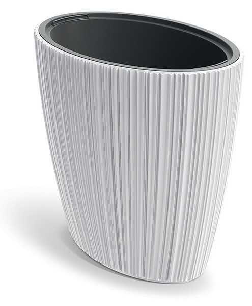Oro Bordázott Dizájn Virágcserép Fehér 59,5 cm, 3db-os csomag