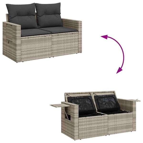 VidaXL Polyrattan Kerti Ülőgarnitúra - 6 részes - Világosszürke