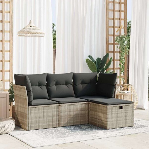 VidaXL Polyrattan Kerti Ülőgarnitúra - 4 részes