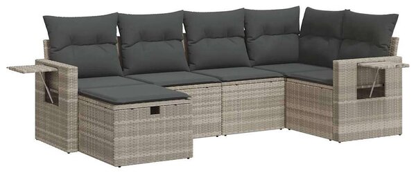 VidaXL Polyrattan Kerti Ülőgarnitúra - 6 részes - Világosszürke