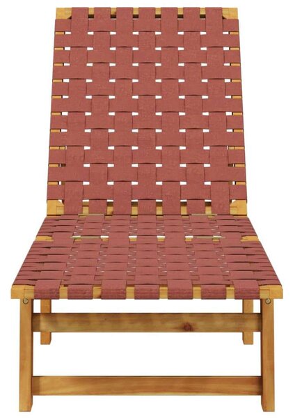 VidaXL Napozóágy - Akácfa - Szövet - 2 db