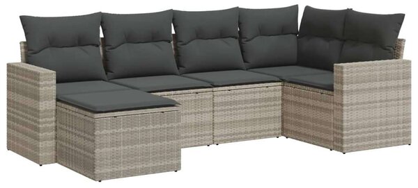 VidaXL Polyrattan Kerti Ülőgarnitúra - 6 részes - Világosszürke