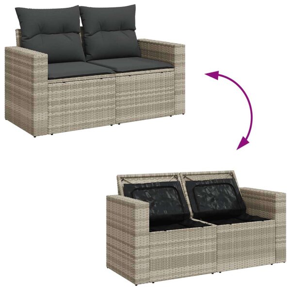 VidaXL Polyrattan Kerti Ülőgarnitúra - 6 részes - Világosszürke