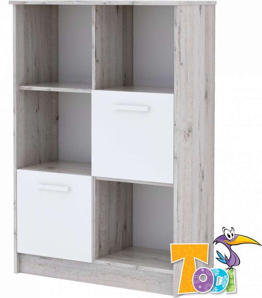 Todi Bee – ajtós polcos szekrény (140 cm magas)