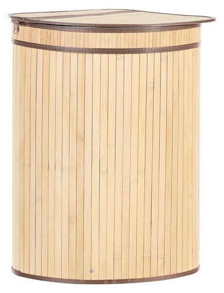 Világos fa bambuszkosár 42 x 30 cm BADULLA