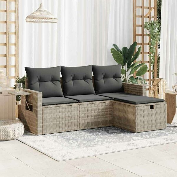 VidaXL Polyrattan Kerti Ülőgarnitúra - 4 részes