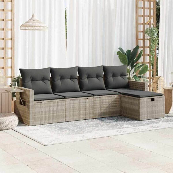 VidaXL Polyrattan Kerti Ülőgarnitúra - 5 részes
