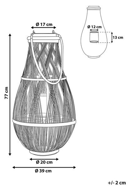 Lámpás TONGA Bambusz 77 cm Természetes