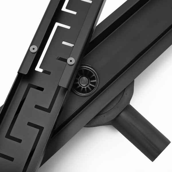 Rea PRO Black Matt, lineáris vízelvezető csatorna 90cm, görög mintás, fekete matt, REA-G8026