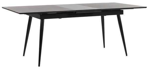 Modern Bővíthető Étkezőasztal Fekete Színben 160 / 200 x 90 cm MALDON