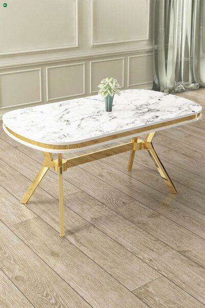 Olya - White Marble, Gold