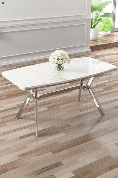 Esla - White Marble, Chrome