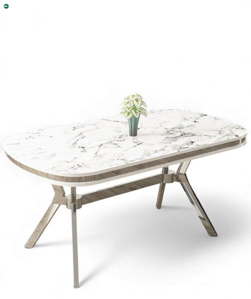 Olya - White Marble, Chrome