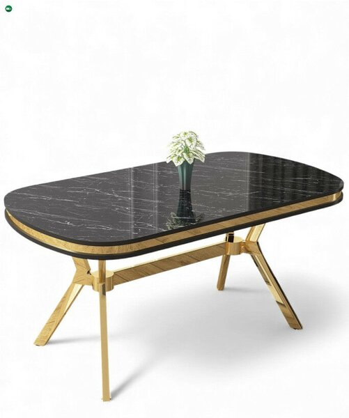 Olya - Black Marble, Gold