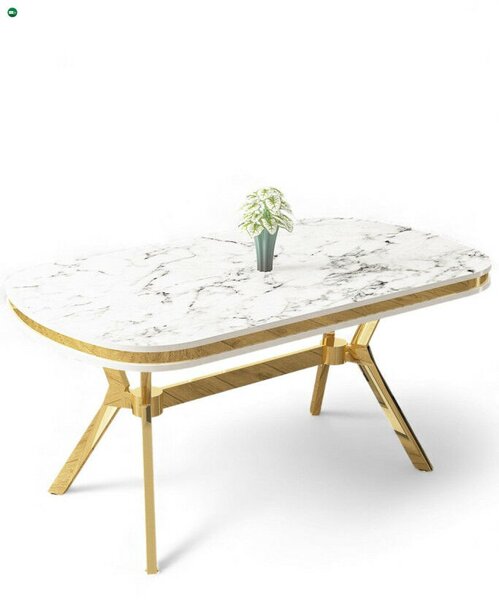 Olya - White Marble, Gold