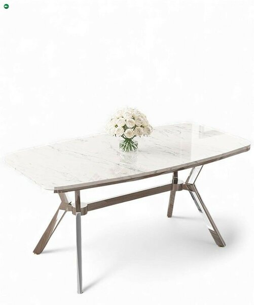 Esla - White Marble, Chrome