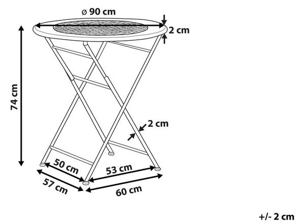 Bisztró asztal BIVIO 90 cm 90 cm Fém Törtfehér