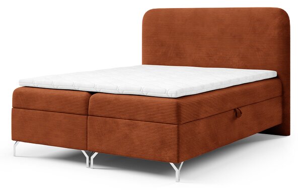 GOMEZ kárpitozott boxspring ágy matraccal 160x200 - téglavörös
