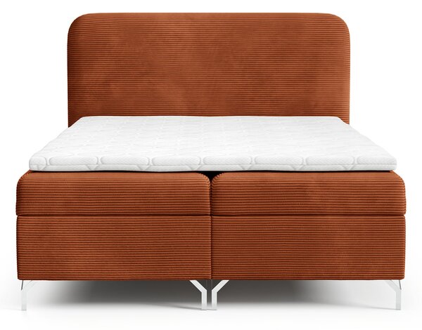 GOMEZ kárpitozott boxspring ágy matraccal 160x200 - téglavörös