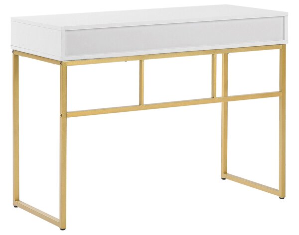 Konzolasztal DAPHNE Fehér/arany 100 cm 48 cm fiókokkal