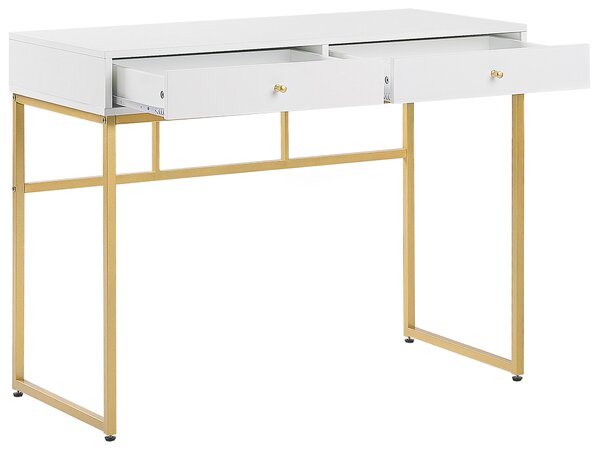 Konzolasztal DAPHNE Fehér/arany 100 cm 48 cm fiókokkal