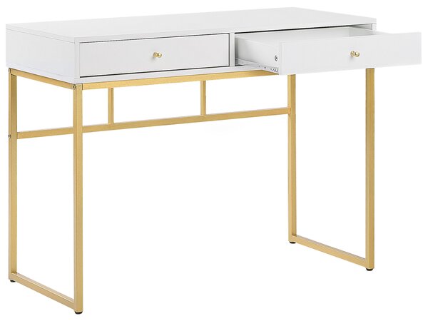 Konzolasztal DAPHNE Fehér/arany 100 cm 48 cm fiókokkal