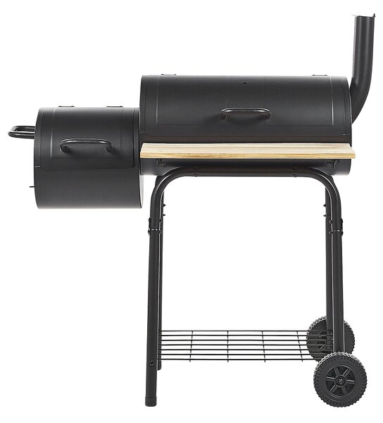Faszén grill SATAH smokerrel Fém Fekete