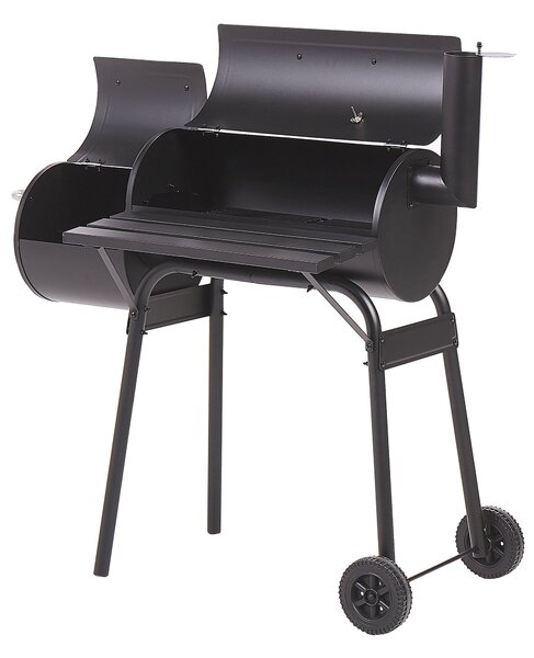 Faszén grill KATLA smokerrel Fém Fekete